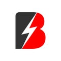 Electric Flash Power Initial B Lettermark Symbol Design