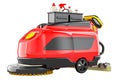 Electric Floor Scrubber Dryer, 3D rendering