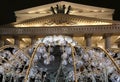 Electric fountain at night, lighted during christmas near the Bolshoi Theatre, Moscow Royalty Free Stock Photo