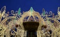 Electric fountain at night, lighted during christmas near the Bolshoi Theatre, Moscow, Russia Royalty Free Stock Photo