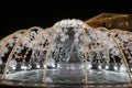 Electric fountain at night, lighted during christmas near the Bolshoi Theatre, Moscow, Russia Royalty Free Stock Photo