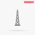 Electric geodetic tower flat vector icon. Hand drawn style design illustrations