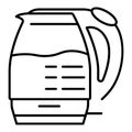 Electric glass kettle icon, outline style