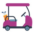 Electric golf cart icon, cartoon style