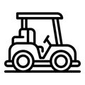 Electric golf cart icon, outline style