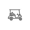 Electric golf cart line icon