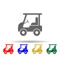 electric golf cart multi color style icon. Simple glyph, flat vector of transport icons for ui and ux, website or mobile Royalty Free Stock Photo