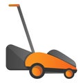 Electric grass cutter icon, cartoon style