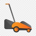 Electric grass cutter icon, cartoon style