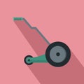 Electric grass cutter icon, flat style