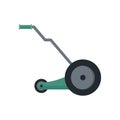 Electric grass cutter icon, flat style