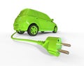 Electric green car concept Royalty Free Stock Photo