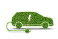 The electric green car isolated on the white background 3d rendering