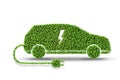 The electric green car isolated on the white background 3d rendering Royalty Free Stock Photo