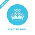 electric grill icon vector from bbq and grill collection. Thin line electric grill outline icon vector  illustration. Linear Royalty Free Stock Photo