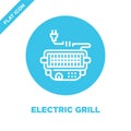 electric grill icon vector from bbq and grill collection. Thin line electric grill outline icon vector  illustration. Linear Royalty Free Stock Photo