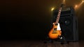 Electric guitar with amplifier Royalty Free Stock Photo