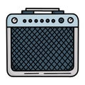 electric guitar amplifier combo doodle illustration Royalty Free Stock Photo