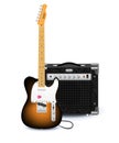 Electric guitar and amplifier Royalty Free Stock Photo