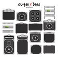 Electric Guitar and Bass Amplifiers Royalty Free Stock Photo