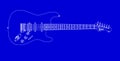 Electric Guitar Blueprint Background Royalty Free Stock Photo