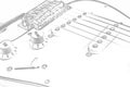 Electric guitar body design contour Royalty Free Stock Photo