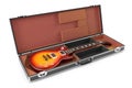 Electric guitar in brown Case isolated