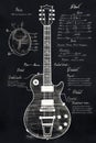 Acoustic guitar chalk sketch drawing. Poster design. Generative Ai