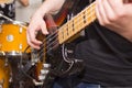 electric guitar close up in the hands of a guitarist Royalty Free Stock Photo