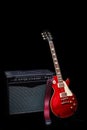 Electric guitar and combos Royalty Free Stock Photo