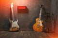 Electric guitar in the empty room Royalty Free Stock Photo