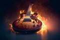 Electric guitar fire classic design. Generate Ai