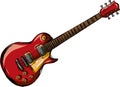 Electric guitar flat vector illustration. Rock music instrument Royalty Free Stock Photo