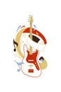 Electric guitar flat vector illustration Royalty Free Stock Photo