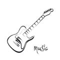 Electric Guitar hand drawn Royalty Free Stock Photo