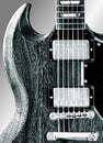 Electric Guitar, High Grain, Monochrome, Mahogany Royalty Free Stock Photo