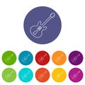 Electric guitar icons set vector color Royalty Free Stock Photo