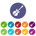 Electric guitar icons set vector color Royalty Free Stock Photo