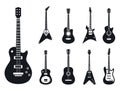Electric guitar icons set, simple style Royalty Free Stock Photo