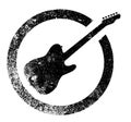 Electric Guitar Ink Stamp On A White Background Royalty Free Stock Photo