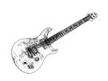 Electric guitar isolated, illustration