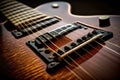 electric guitar, with its strings and fretboard in close-up view Royalty Free Stock Photo