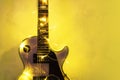 Electric guitar with lighted garland Royalty Free Stock Photo