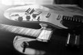 Electric guitar macro abstract black and white Royalty Free Stock Photo