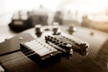 Electric guitar macro abstract black and white