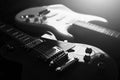 Electric guitar macro abstract black and white 2