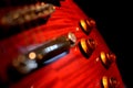 Electric guitar macro abstract , zoom to volum