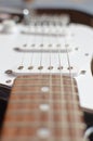 Electric guitar, macro shot, focus on pickup Royalty Free Stock Photo