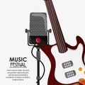 Electric guitar microphone music festival icon Royalty Free Stock Photo