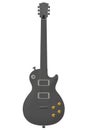 Electric guitar model isolated on white background. 3D. Vector illustration Royalty Free Stock Photo